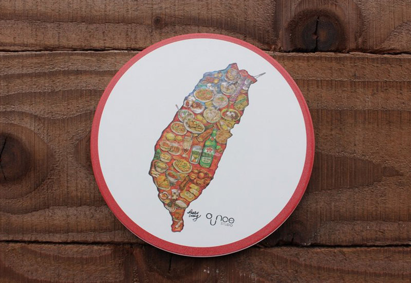 台灣小吃地圖杯墊 台灣小吃插畫 吸水杯墊